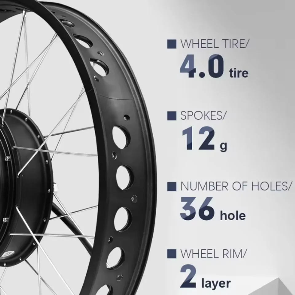 72V 3000W電動自転車用スノーバイク変換キット、48V - Fat Tire Ebike Conversion Kit 2000W のレビューと価格